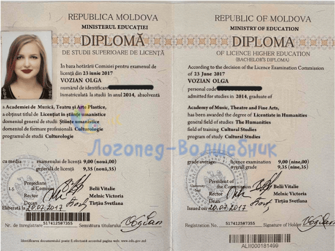 Диплом бакалавра по культурологии Возиан Ольга